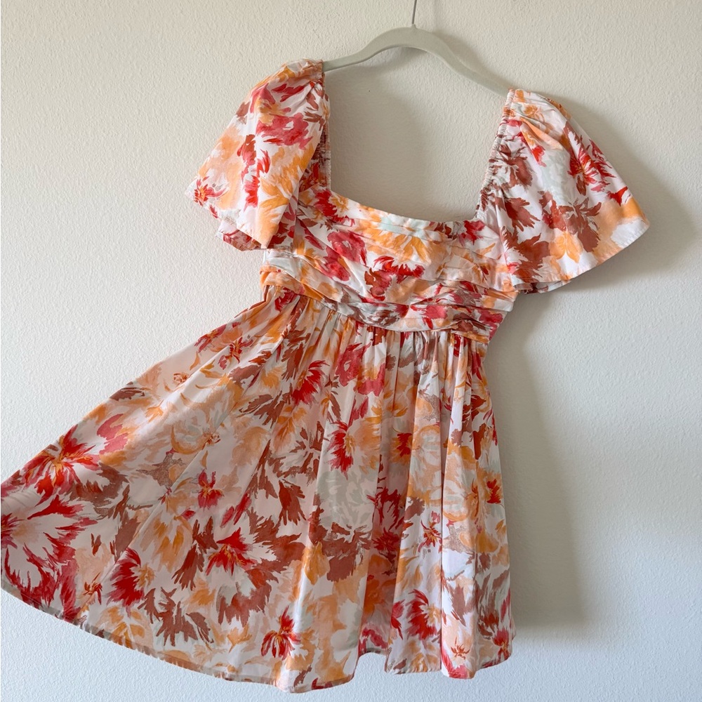 Floral short Sleeve mini Dress